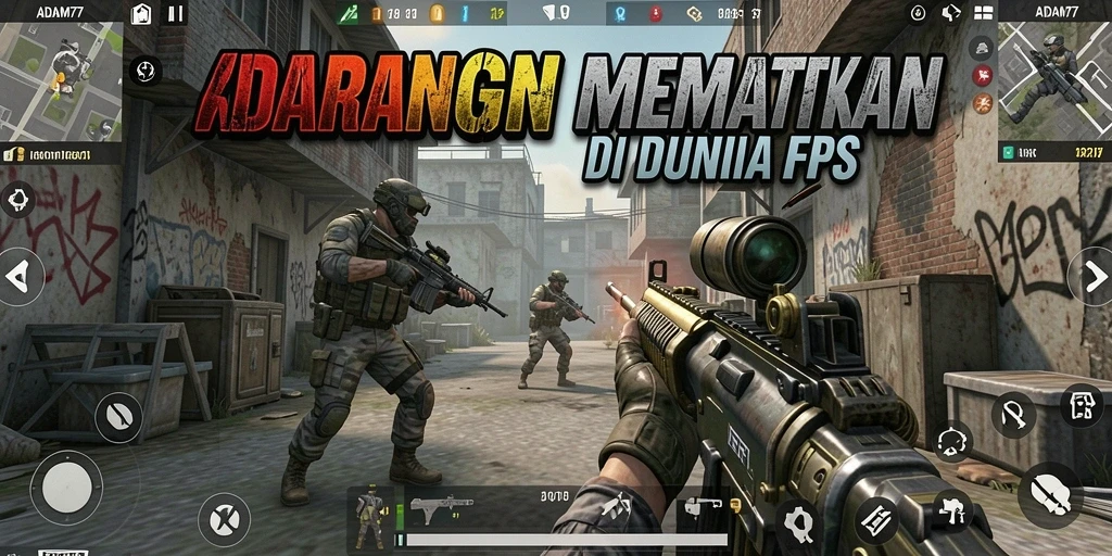 Screenshot gameplay ADAM77 menunjukkan aksi tembak-menembak yang mendebarkan.