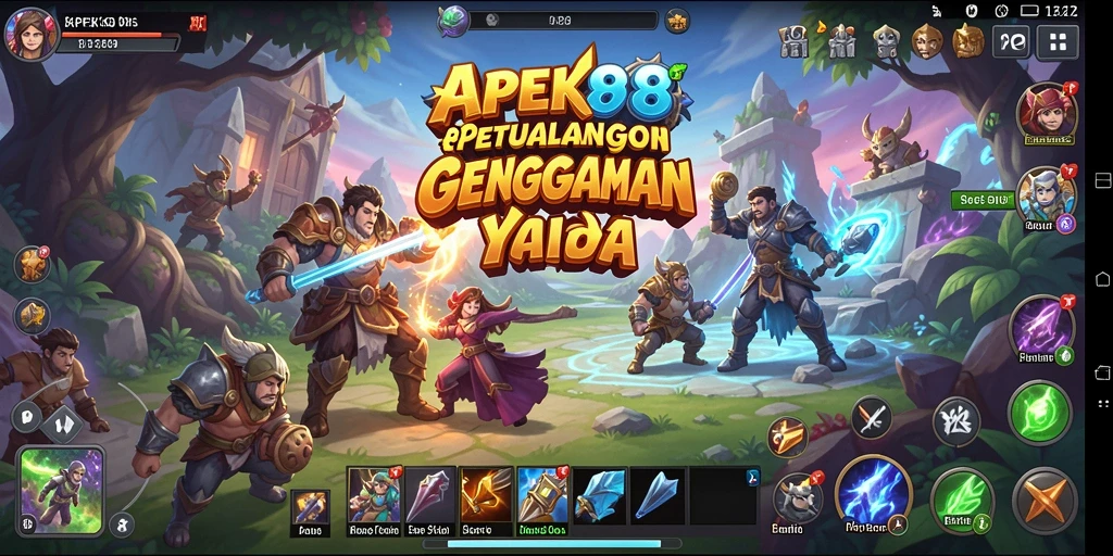 Screenshot APEK88 menampilkan aksi seru dalam game RPG.