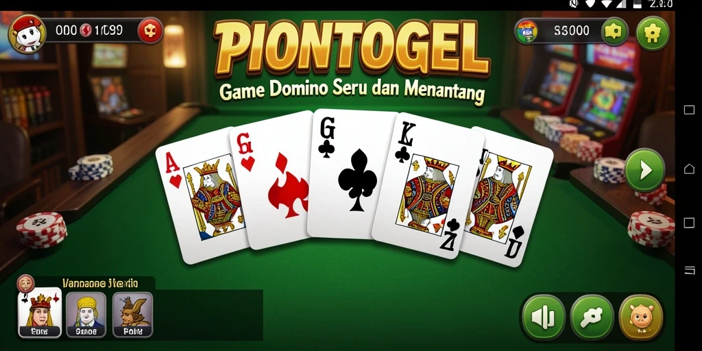Tampilan gameplay seru dalam game Domino PIONTOGEL.