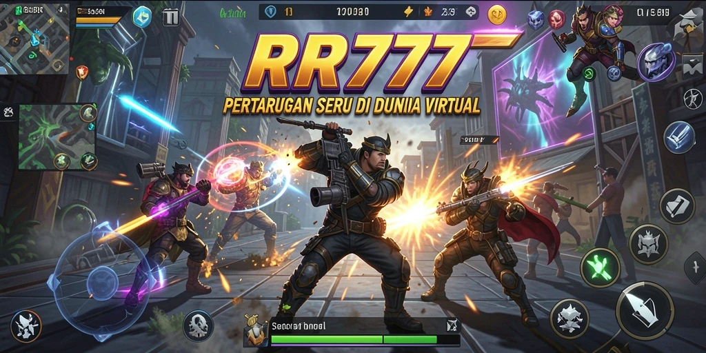 Tampilan gameplay pertarungan seru RR777 yang menegangkan.