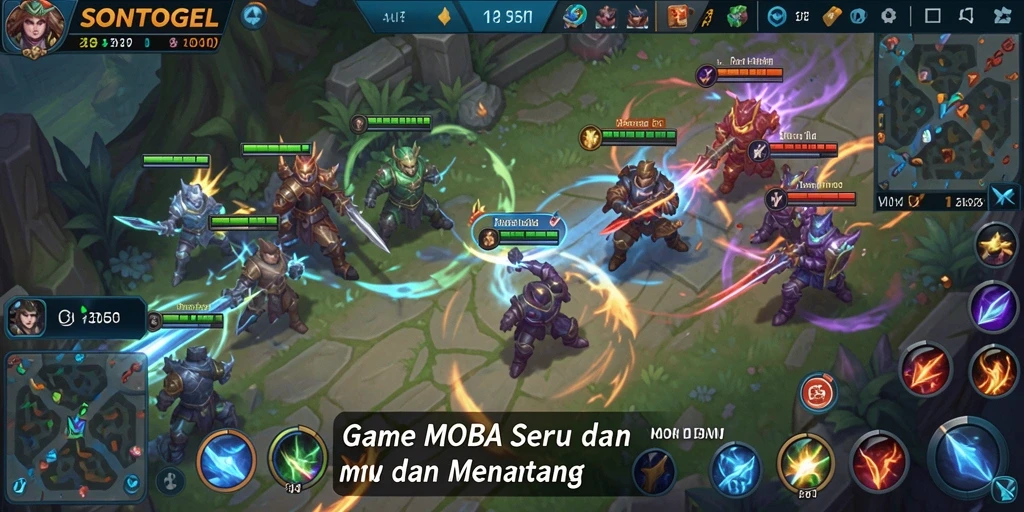 Screenshot gameplay SONTOGEL dengan aksi pertempuran seru.