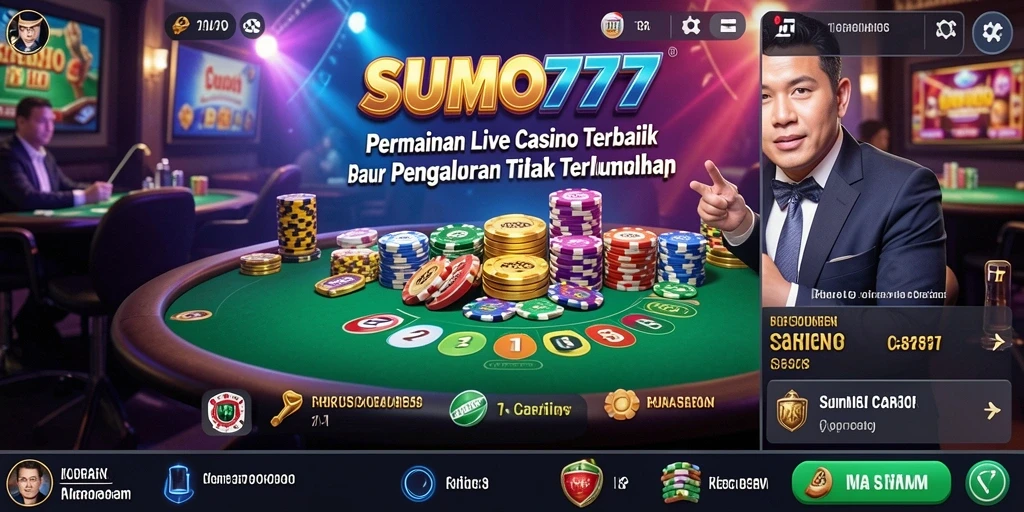 Tampilan gameplay Live Casino yang memukau dan interaktif.