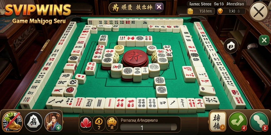 Tampilan gameplay seru dari SVIPWINS yang penuh strategi Mahjong.