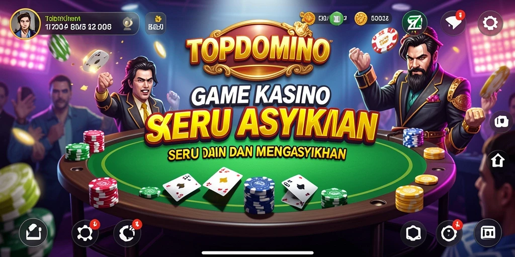 Tampilan gameplay seru dan menegangkan dalam TOPDOMINO.