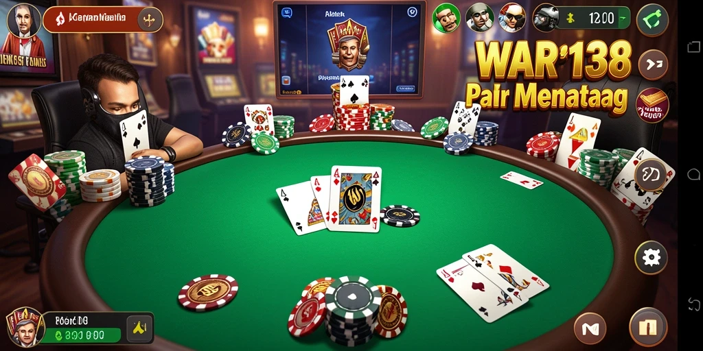 Tampilan permainan Poker yang seru dan mendebarkan dalam WAR138.