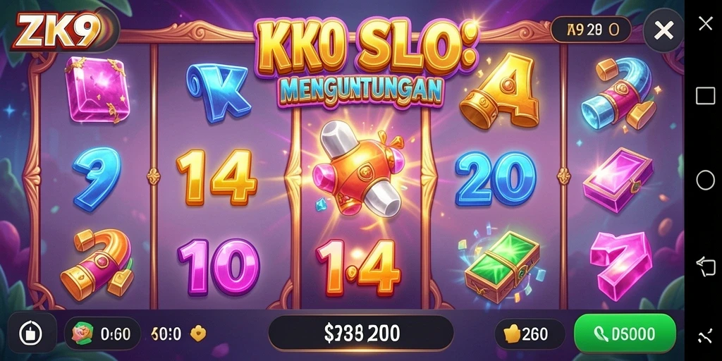 Screenshot utama ZK9 yang memperlihatkan serunya gameplay Slot.